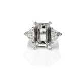 2.25 Cts.  Trillion Set Diamond Engagement Ring Setting